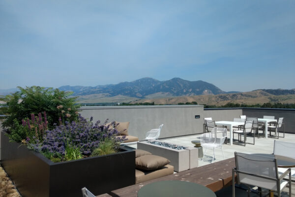 Bozeman Outdoor Living Space on 5West rooftop