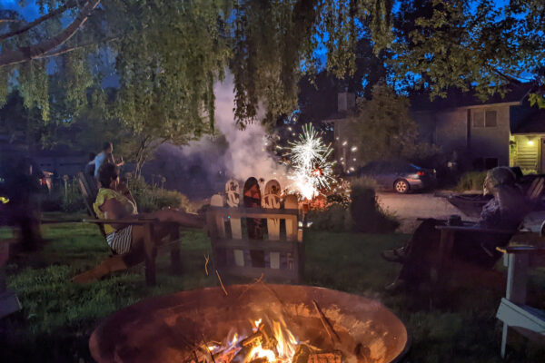 Bozeman steel fire pit and gathering space