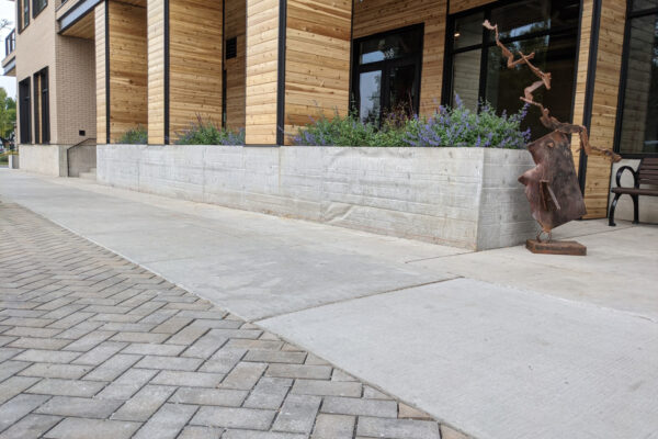 Concrete Paver Walkway Downtown Commercial Landscaping