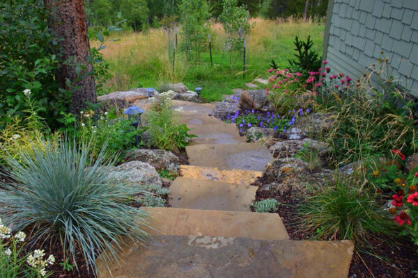 Drought Tolerant Gardens and Stone Sandstone Staircase