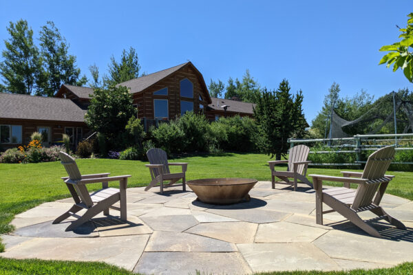 Montana Frontier Flagstone Patio and outdoor living space in south Bozeman Montana