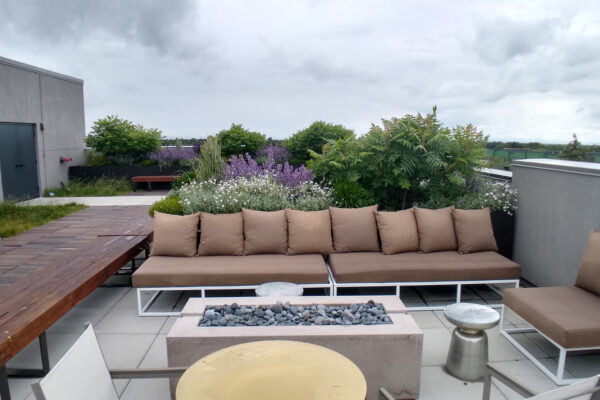 Rooftop Landscaping with Firepit