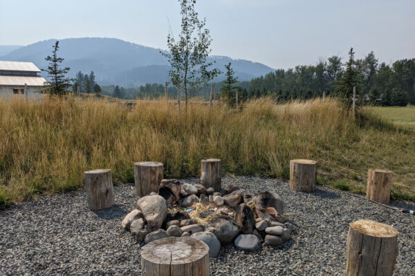 South Bozeman Fire Pit Patio and native landscaping