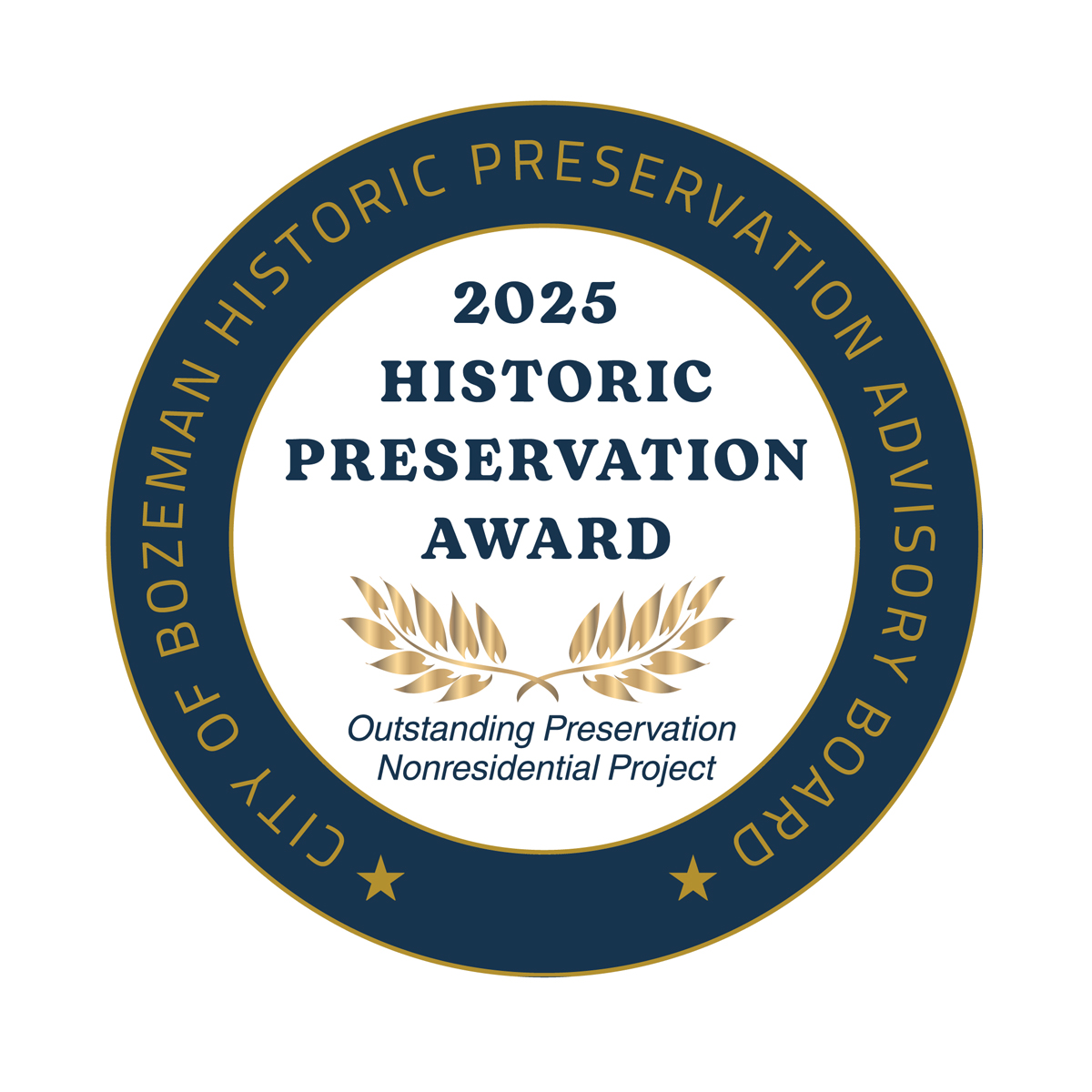 2025 bozeman Historic Preservation Award Outstanding Non-residential house landscaping award