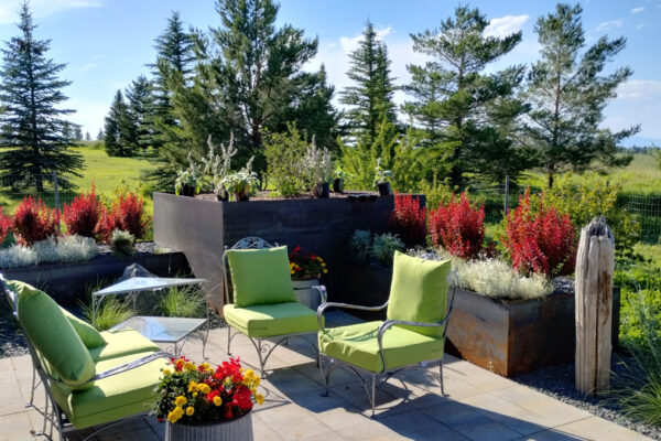 Stillmann – Bozeman landscape designers, Bozeman landscape architects, outdoor living design Bozeman, Bozeman steel planters