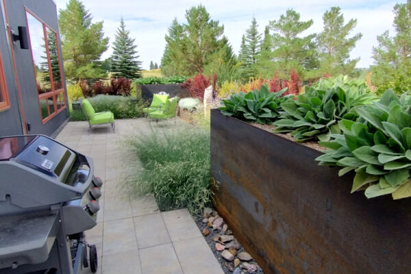Stillmann – Bozeman landscape designers, Bozeman landscape architects, outdoor living design Bozeman, Bozeman steel planters