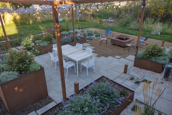 Moyer Dhein - Bozeman landscape designers, Bozeman landscape architects, outdoor living design Bozeman, Bozeman steel planters