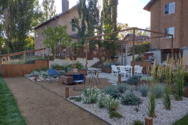 Moyer Dhein - Bozeman landscape designers, Bozeman landscape architects, outdoor living design Bozeman, Bozeman steel planters