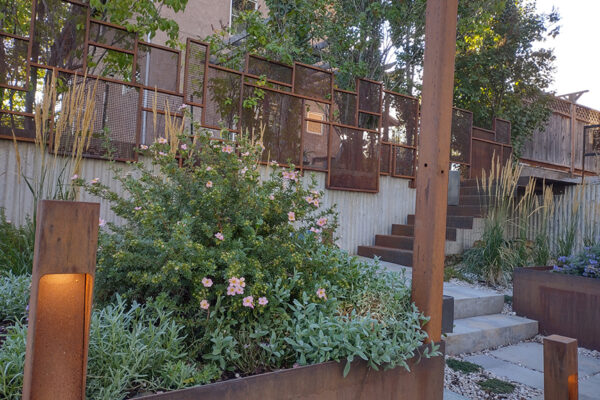 Moyer Dhein - Bozeman landscape designers, Bozeman landscape architects, outdoor living design Bozeman, Bozeman steel planters