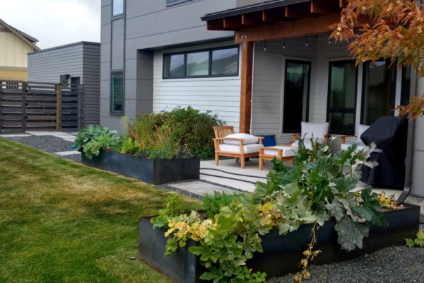 Story-Johnson - Bozeman landscape designers, Bozeman landscape architects, outdoor living design Bozeman, Bozeman steel planters