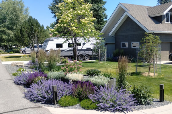 Award Winning Landscapers Bozeman Montana Bozeman Landscaping Design with Custom Outdoor Lighting and Steel Planters