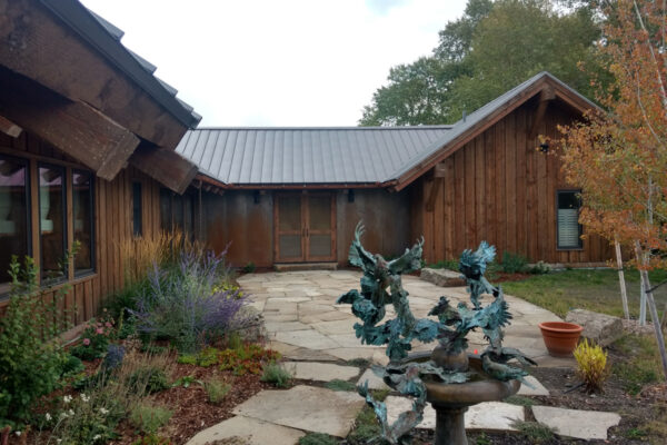 Bozeman Montana Flagstone Patio and Landscaping Sculpture Fountain