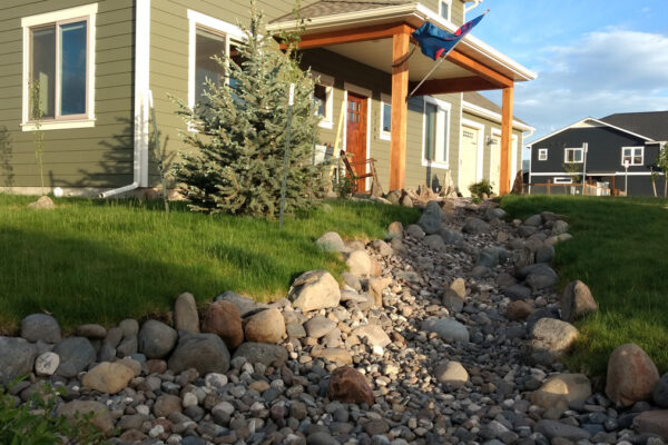 Dry Creek Bed Drought Tolerant Lawn, Bozeman Landscape Artists, Bozeman Best Lanscapers, Big Sky Landscaping, Bozeman Landscapers, Big Sky Best Landscapers, Bozeman Landscaping