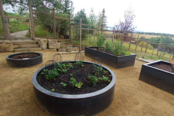 Round Steel Planters Bozeman Montana Edible Landscaping Bozeman Montana Bozeman Montana Custom Landscape Planters